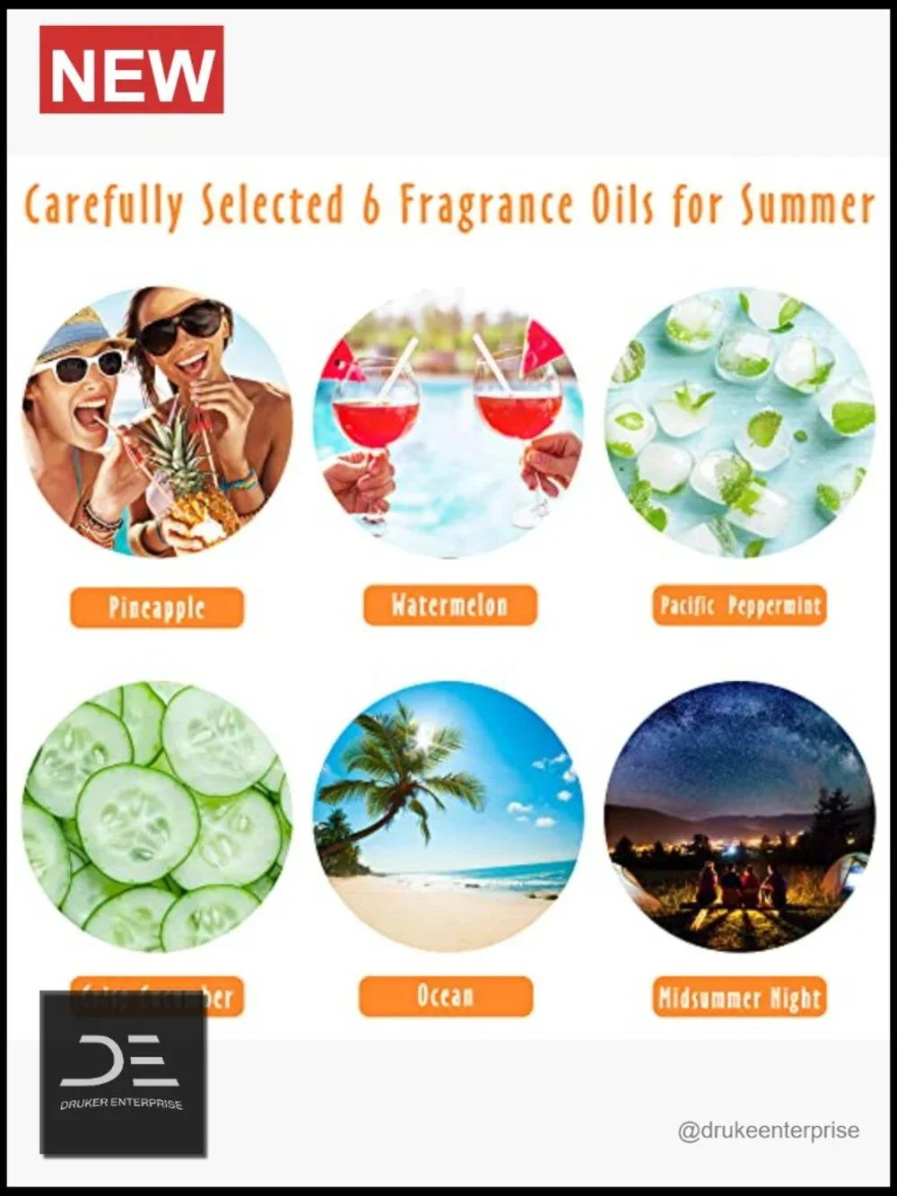 Essential Oil Set for Diffusers, Candle & Soap Making, 6x10ml Fragrance Oils